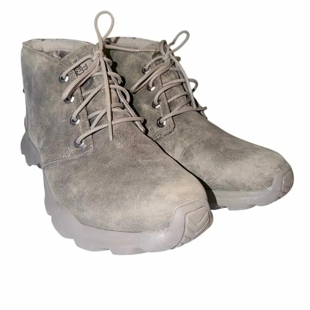 The north face mens suede 10 tan gray lace up waterproof hiking boots casual